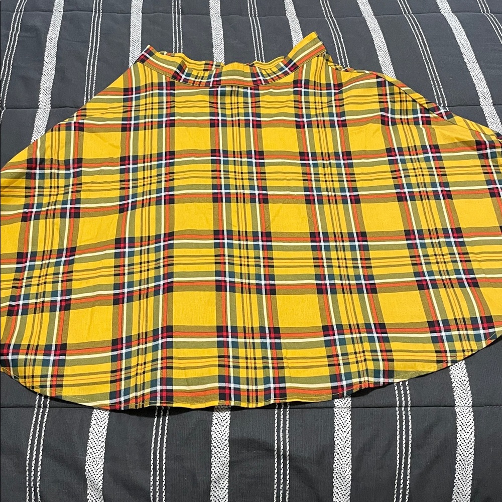 Yellow Plaid Circle Skirt